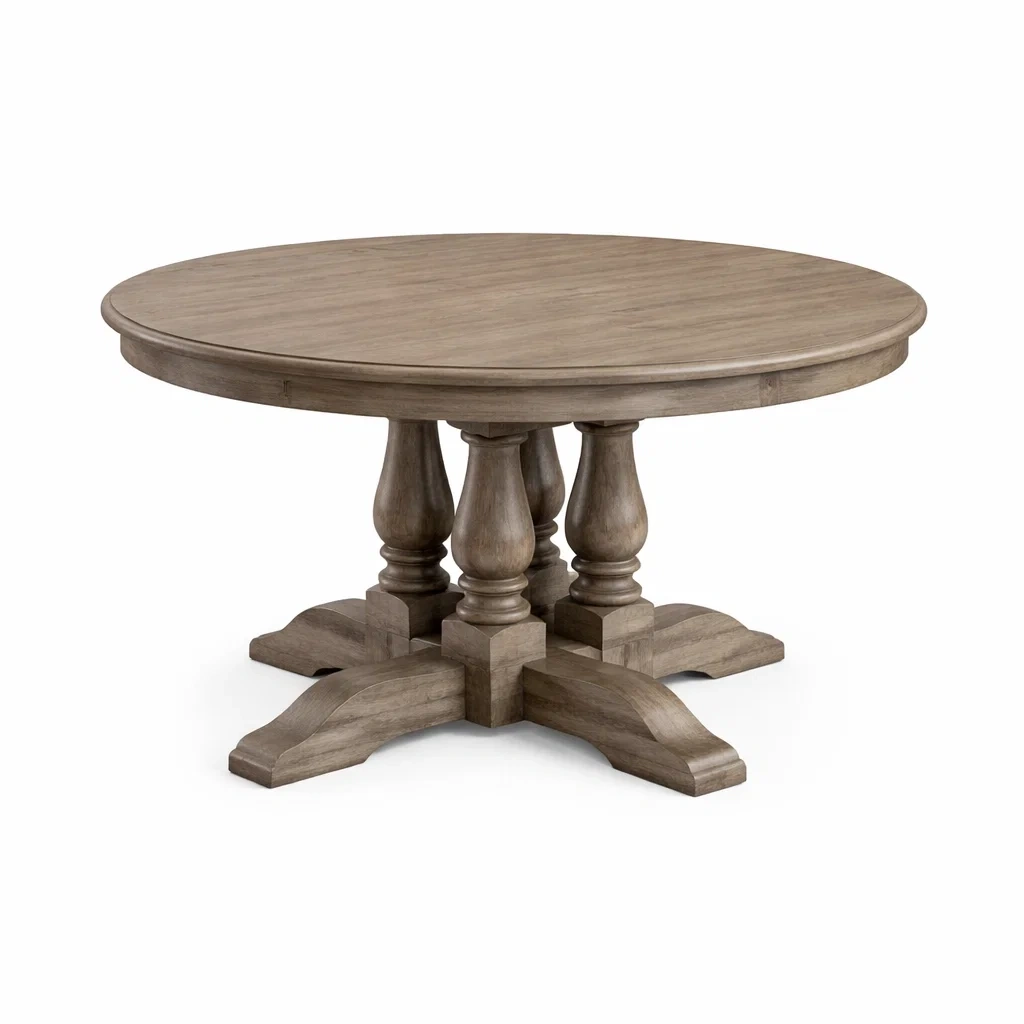 Table de salle à manger ronde en bois massif