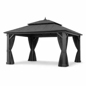 Tonnelle en aluminium gris 365 x 365 x 280 cm