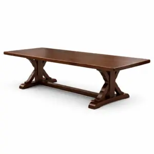 Table de salle à manger rectangulaire en bois marron 180 x 90 x 76 cm
