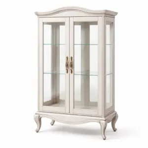 Vitrine en bois MDF et verre trempé blanc